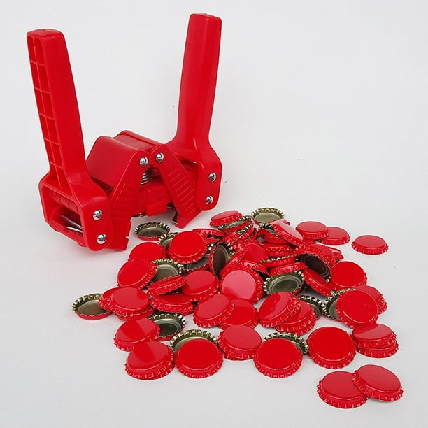 Red Baron Bottle Capper with Red Crown Oxygen Absorbing Beer Bottle Caps (144...