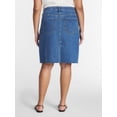 thumbnail image 3 of Terra & Sky Women's Knee Length Denim Skirt, Sizes 16W-24W, 3 of 5