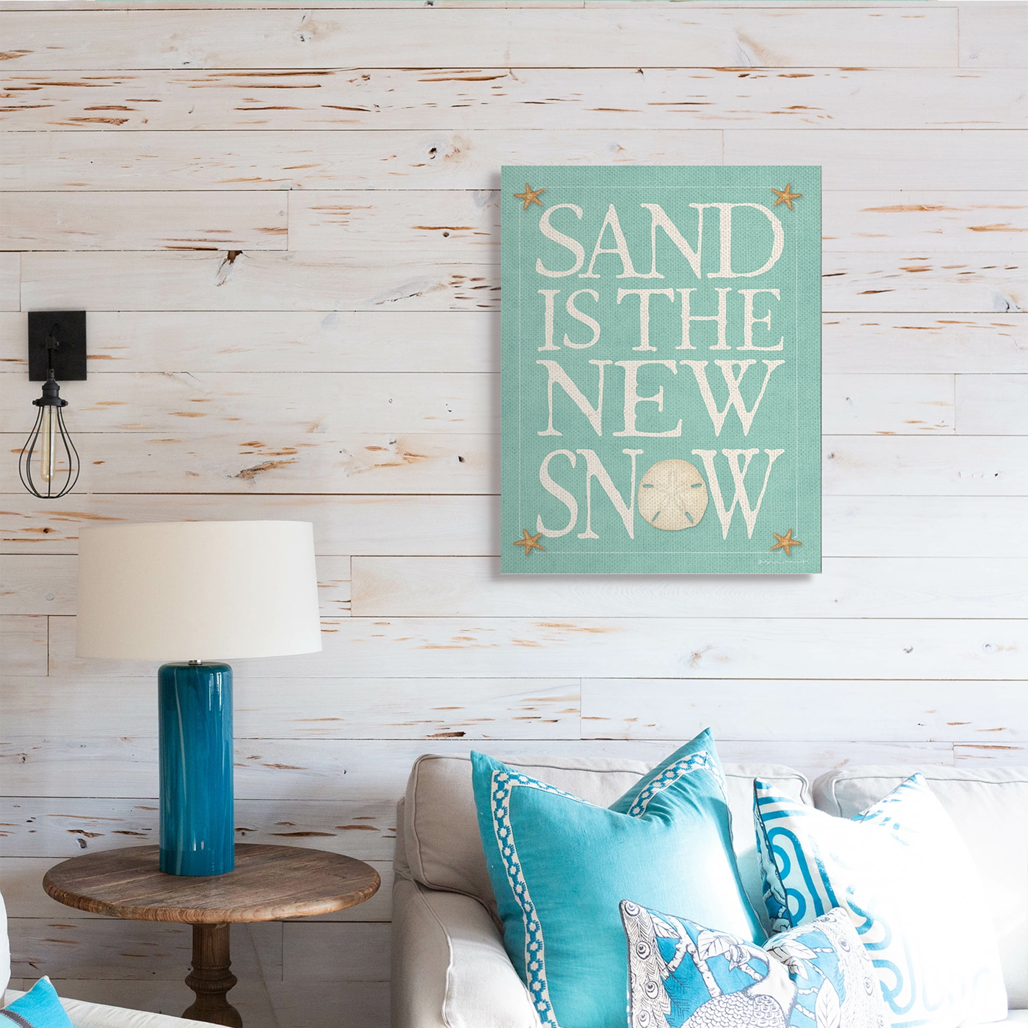 Stupell Industries Sand is the New Snow Nautical Winter Starfish Nature Painting Gallery Wrapped Canvas Art Print Wall Art, 24 x 30