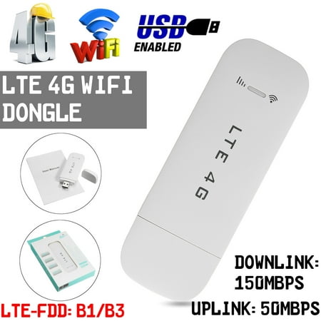 4G LTE Mobile WiFi Router Hotspot Wireless USB Dongle Mobile Broadband Modem SIM Card For Car Home Mobile Travel Camping (Best 4g Router Uk)