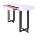 thumbnail image 3 of Furniture of America Vasket Contemporary Metal 1-Drawer Sofa Table in White, 3 of 10