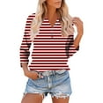 thumbnail image 1 of mfyjkho Tops Para Salir, Camiseta Holgada Con Cuello En V Y Mangas Tres Cuartos Y Raglán Para Mujer Tops Para Hacer Ejercicio Para Mujer M, 1 of 8