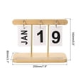 thumbnail image 2 of Vintage Wood Perpetual Calendar, Wooden Flip Calendar Turn Page Month Date Display for Desk Style 1, Brown, 2 of 5