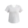 thumbnail image 5 of Time and Tru Women's Cotton Mixed Fabric V Neck Tee, Sizes XS-XXXL, 5 of 5