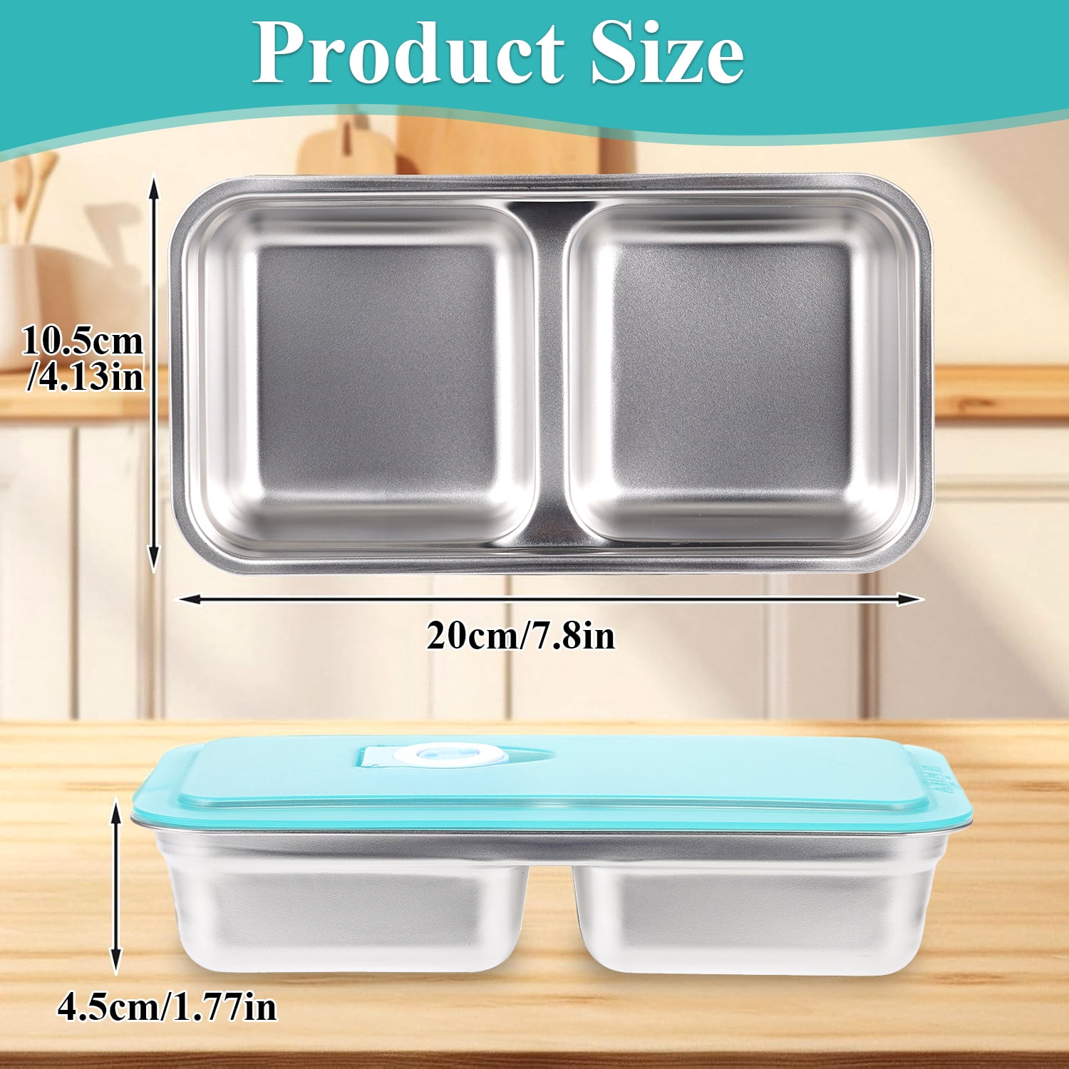 Vorfor 6 Pcs Stainless Steel Snack Box 30 oz Lunch Box Food Storage Containers, Leakproof Lunch Box Reusable Dishwasher Bento Boxes for Work, Picnic