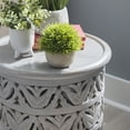 thumbnail image 5 of Powell Kersey Carved Wood Round Indoor End Table, 17" Tall, Light Gray, 5 of 7