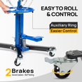 thumbnail image 3 of TUFFIOM Transmission Jack, 1,100 lbs 1/2-Ton Hydraulic 2-Stage High Lift Vertical Telescoping Floor Jack Stand, 34" to 68" Lifting Range, w/Pedal, 360° Swivel Wheels, Garage/Shop Lift Hoist, 3 of 14