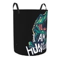thumbnail image 2 of Balery Hungry Tyrannosaurus Round Laundry Basket with Handles Waterproof Freestanding Laundry Hamper for Clothes Toys in the Dorm and Family-Medium, 2 of 8