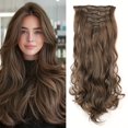 thumbnail image 1 of Typpkmm 7 Unids/Set 16 Clips ExtensióN De Cabello Negro Largo Liso Pelo Natural Ombre Peluca Fibra Resistente Al Calor Para Peinado De Mujer, 1 of 7