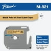 Brother Genuine P-touch M-821 Tape, 9mm (0.35") Standard Non-Laminated Label Maker Tape, Black on Gold, M821