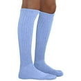 thumbnail image 4 of MDR Women's Extra Long & Heavy Slouch Cotton Wear at any Length Socks Made in USA 2 Pair Size 9 to 11 (2 Light Blue ), 4 of 8