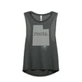 thumbnail image 1 of Thread Tank Home Roots State Utah UT Women's Sleeveless Muscle Tank Top Charcoal Medium, 1 of 4
