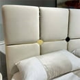 thumbnail image 4 of Zennia Queen Velvet Lift Up Storage Bed - Ivory, 4 of 6