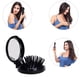 thumbnail image 2 of Cepillo de pelo plegable de primera elección con espejo, mini peine de masaje compacto redondo para bolso/bolsillo, tamaño de viaje para niñas y mujeres (negro), 2 of 5