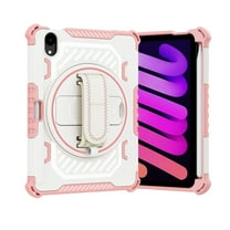 Allytechgroup Case for iPad Mini 7th/6th Generation 8.3", Shockproof Case with Pencil Holder Kickstand Military Grade Drop Protection for iPad Mini 7 (A17 Pro) 2024/ Mini 6 8.3", Pink