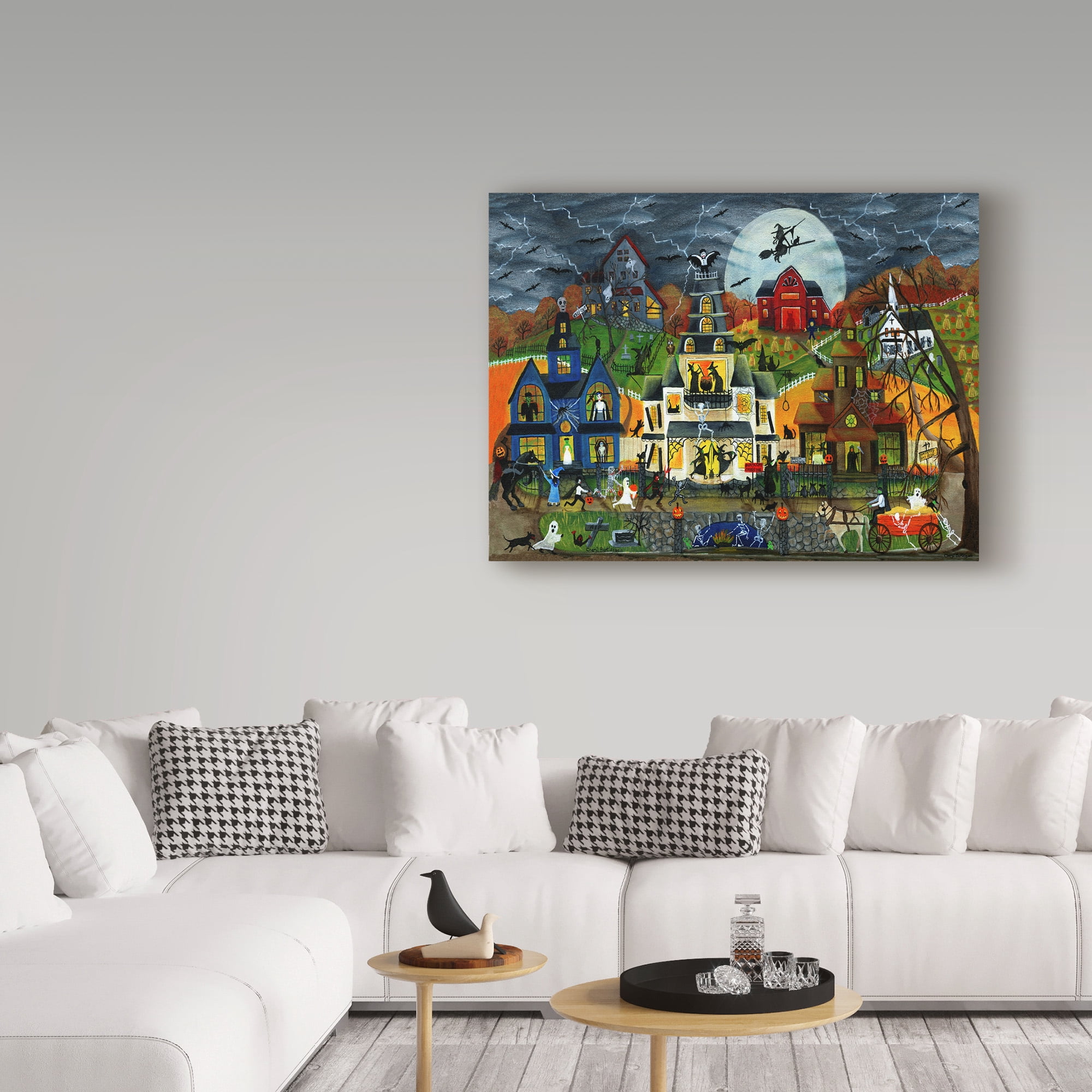 Trademark Fine Art 'Spooky Street ' Canvas Art by Cheryl Bartley