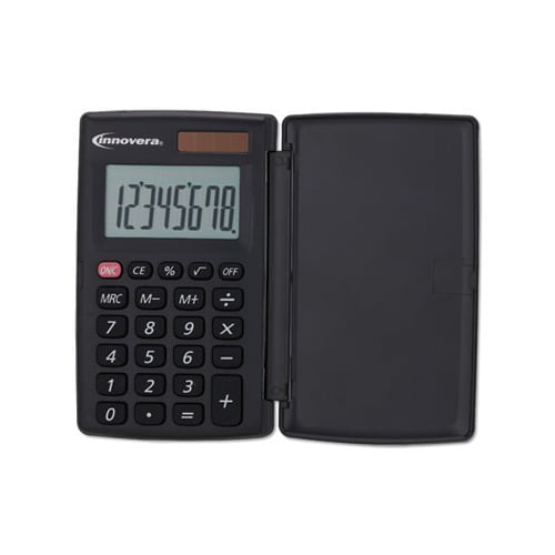 15921 Pocket Calculator with Hard Shell Flip Cover 8-Digit, LCD