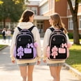 thumbnail image 3 of AHMOMEI 3 Piece Bow Backpack Set, Fashion Casual Rucksack with Lunch Bag & Pencil Case, Large Capacity Lightweight Daily Daypack Black, 3 of 8
