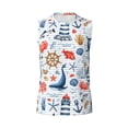 thumbnail image 6 of Lsque Watercolor Nautical Print Men's Cotton Blend Sleeveless Muscle Shirts (S-3XL)- Moisture Wicking, Odor Protection, UPF 30+,Large, 6 of 8