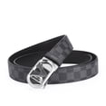 thumbnail image 1 of Cinturón de moda para hombre con hebilla automática de aleación con letras, pantalones casuales de moda con puesto de cinturón de negocios Joker, longitud ajustable, 1 of 6