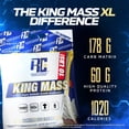 thumbnail image 2 of Ronnie Coleman Signature Series King Mass XL Mass Gainer Protein Powder, Muscle Gainer, 60g Protein, 180g Carbohydrates, 1,000+ Calories, Creatine and Glutamine, Dark Chocolate, 10 Pound, 2 of 5