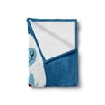 thumbnail image 2 of Bigfoot Soft Flannel Fleece Throw Blanket, Yeti Monster Holding a Cup of Coffee in Cold Winter Graphic Image, Cozy Plush for Indoor and Outdoor Use, 50" x 70", Cobalt Blue Baby Blue, by Ambesonne, 2 of 6