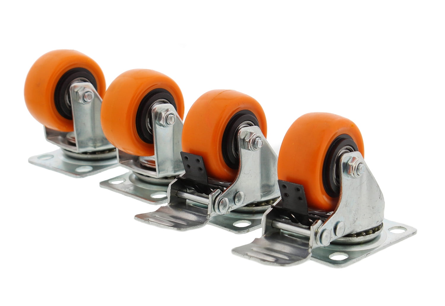 ABN Swivel Plate Caster Wheels 3” Inches Set of 4 Locking Casters for Furniture 