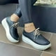 thumbnail image 1 of Zapatos casuales de talle alto con suela gruesa para mujer con cordones en la parte superior baja Wmkox8yii shalkjhdk340, 1 of 1