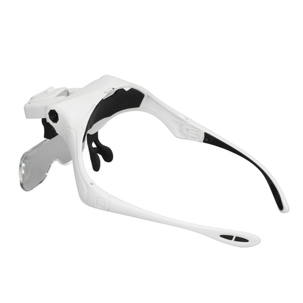 Lupa de cabeza LED con lentes desmontables 1.0X 1.5X 2.0X 2.5X 3.5X Ajuste de luz fría y cálida Lupa ergonómica para diadema