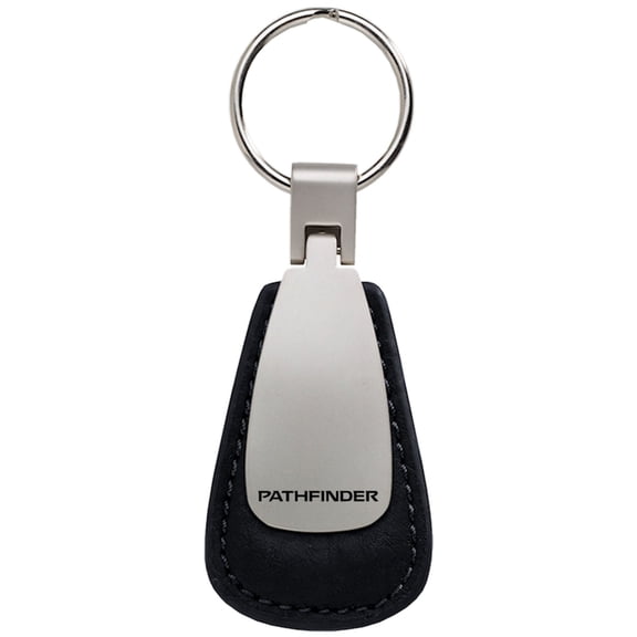 Nissan Pathfinder Leather Teardrop Key Chain (Black)