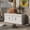 White, variant on 42" Storage Entryway Bench, Upholstery Ottoman with Drawers, Comfort Footrest with Cabinet for hallway foyer, White