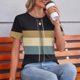 thumbnail image 5 of Camisetas Casuales de las Mujeres Estampadas Cuello Tripulado Manga Corta Superior, Ligera Mezcla de Poliéster Blusa de Moda, 5 of 5