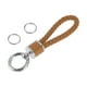 thumbnail image 1 of Llavero de coche único Bargains Llavero universal con anillo para llaves de fob de cuero sintético aleación de zinc tono plateado marrón 1 Pcs, 1 of 6
