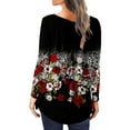 thumbnail image 5 of kayannuo Womens Tops Long Sleeve Shirts Fall Women Casual Floral Butterfly Printed Pullover Long Sleeve Buttons Blouse Tops Black, 5 of 7