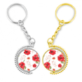 thumbnail image 1 of Fleurs Aquarelle Oreilles de Maïs Porte-Clés Rotatif Accessoire couple Porte-Clés, 1 of 3