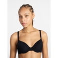 thumbnail image 3 of No Boundaries Micro Lightly Lined Demi T-Shirt Bra, Women's 32B-40DD, 3 of 6