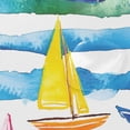thumbnail image 4 of Yayeee Shower Curtain with Hooks 72"x72" Waterproof Fabric Bathroom Hanging Decor, Yellow Hand Drawn Sailboats, 4 of 5