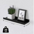 thumbnail image 4 of 5 Set Floating Wall Mounted Shelves, Black Shelves for Wall Decor, Modern Picture Ledge Shelf with Lip for Storage, Nursery, Bedroom, Living Room, Bathroom - Black, 4 of 4