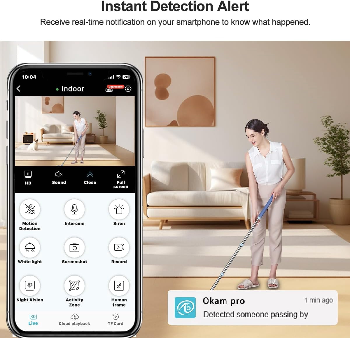 Indoor Security Camera for Baby Monitor, 5MP Home Security Camera with Phone App, Window cameras for home security, Motion Detection, 2-Way Audio, 2.4ghz WiFi, Night Vision
