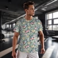 thumbnail image 3 of Wukai Rose Flowers Print Men's Short-Sleeved Mesh T-Shirt,Quick-Dry Short Sleeve Workout T-Shirt-Medium, 3 of 8