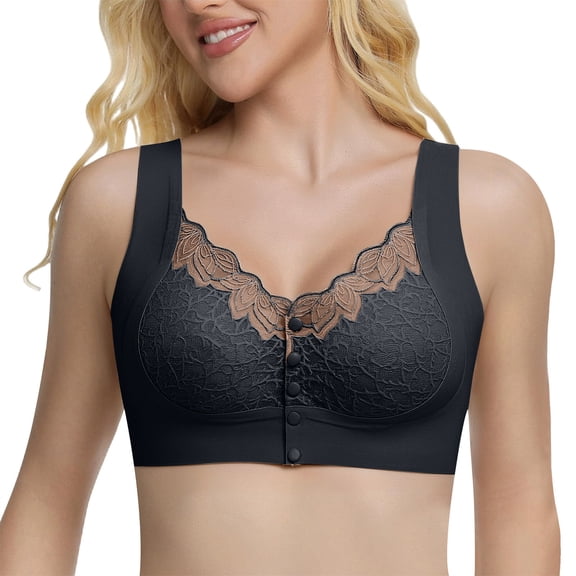 MEICHEN Womens Front Closure Wireless Bras Padded Full Coverage Comfort Everyday Bralettes Seamless Underwear