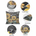 thumbnail image 6 of Sunflowers Rustic Pillow Covers 16x16 Inch, Spring Summer Pastoral Flowers Black Linen Pillowcase with Invisible Zipper, Decorative Throw Pillow Covers Cushion Case for Couch Sofa Bed Living Room, 6 of 9