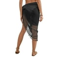 thumbnail image 3 of Women Beach Sarongs Sheer Mesh Swimsuit Cover Up, Bikini Wrap Skirt Swimwear Bathing Suits, Black, 3 of 4