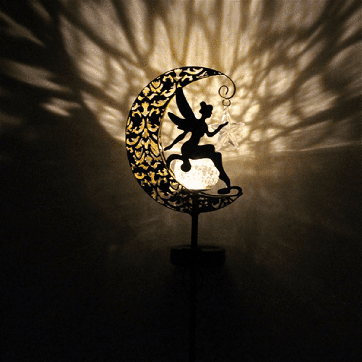 Solar Pathway Lights, Moon Fairy Glass Angel Decorative Outdoor Decorative Lights Waterproof