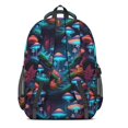 thumbnail image 3 of Mushroom and Forest Black Pattern Backpack for School, Cute School Bag with Adjustable Shoulder Straps and Padded Back, 16.9"x12.6"x5.9", 3 of 5