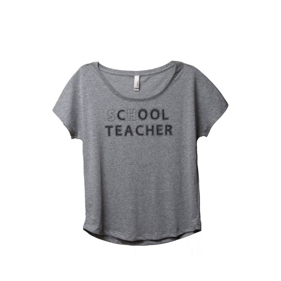 Thread Tank C.O.O.L Teacher Women's Relaxed Slouchy Dolman T-Shirt Tee Heather Grey 2X-Large