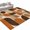 Brown, variant on Orange Grid Blocks Washable Living Room Rugs 8'x10', Boho Modern Abstract Art Geometric Arch Lines Washable Throw Large Area Rug Non-Slip Sturdy Edge Binding Carpet for Bedroom Dining Room Office