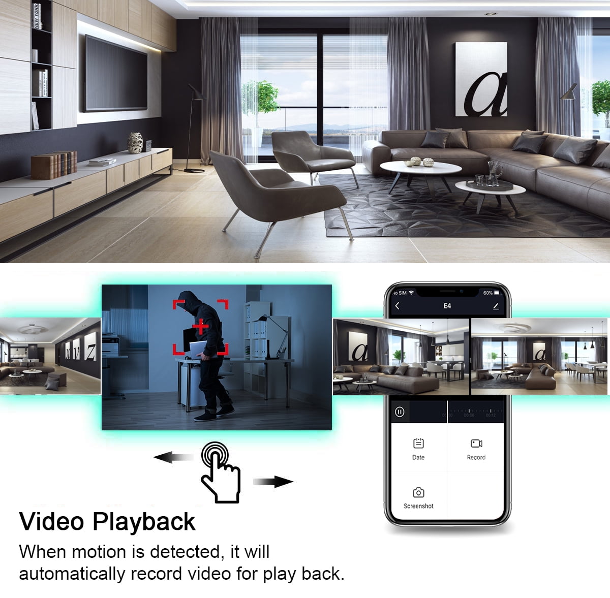 XODO E4 Wireless Security Camera, Indoor Baby Monitor and Wi-Fi Camera System with Night Vision and Two-Way Audio