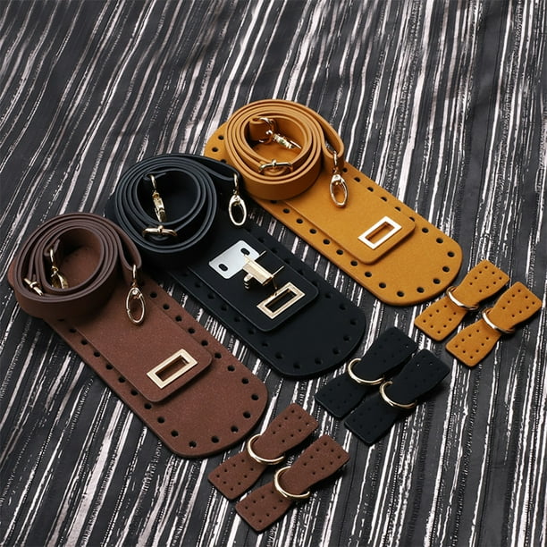 7 Pieces PU Leather Purse Making Kit Bottom Girls soft to DIY Crochet