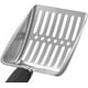 thumbnail image 2 of Cat litter scoop, shovel, rubber grip, metal scoop, hollow, poop sieve, ergonomic metal silver, 2 of 5